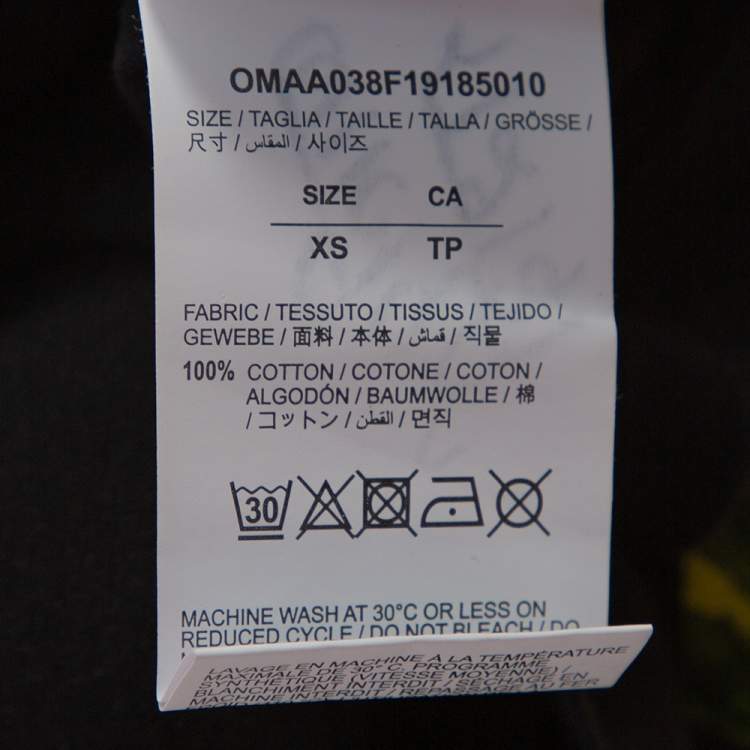 Pre Owned Off-White Black Cotton Back Logo Print Oversized T Shirt XS 