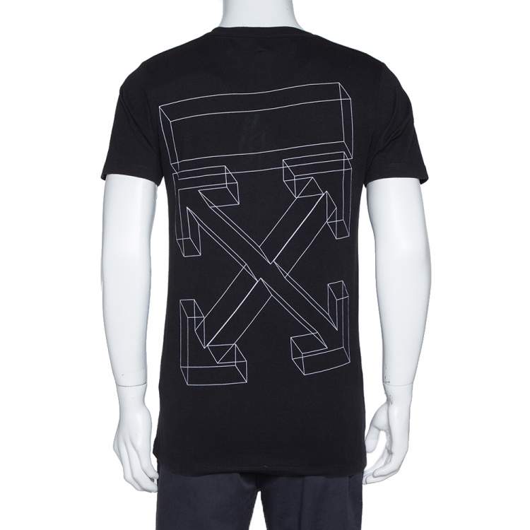 Off-White Black Logo Print Cotton Crew Neck T-Shirt S Off-White | The ...