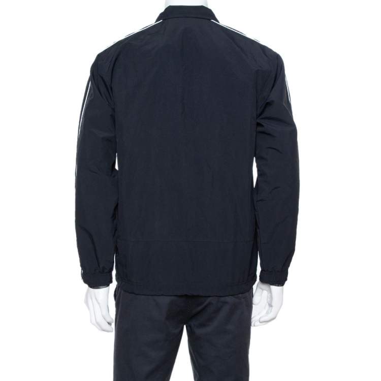 Pre Owned Off-White Black Logo Detail Zip Front Track Jacket L