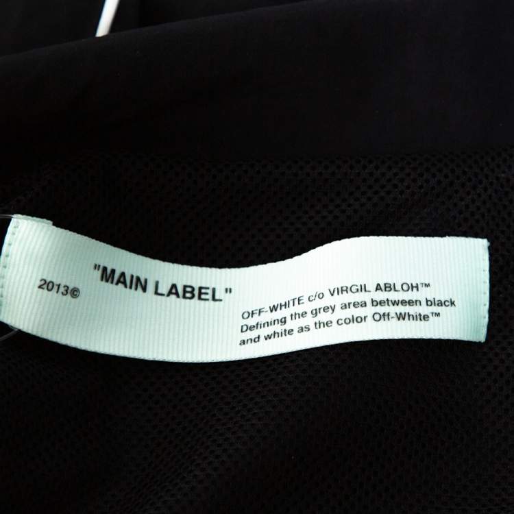 Pre Owned Off-White Black Logo Detail Zip Front Track Jacket L