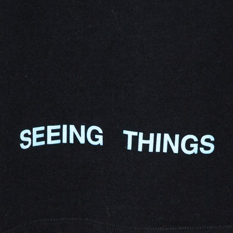 Pre Owned Off-White Black Eyes Print Cotton Crew Neck T-Shirt XXL