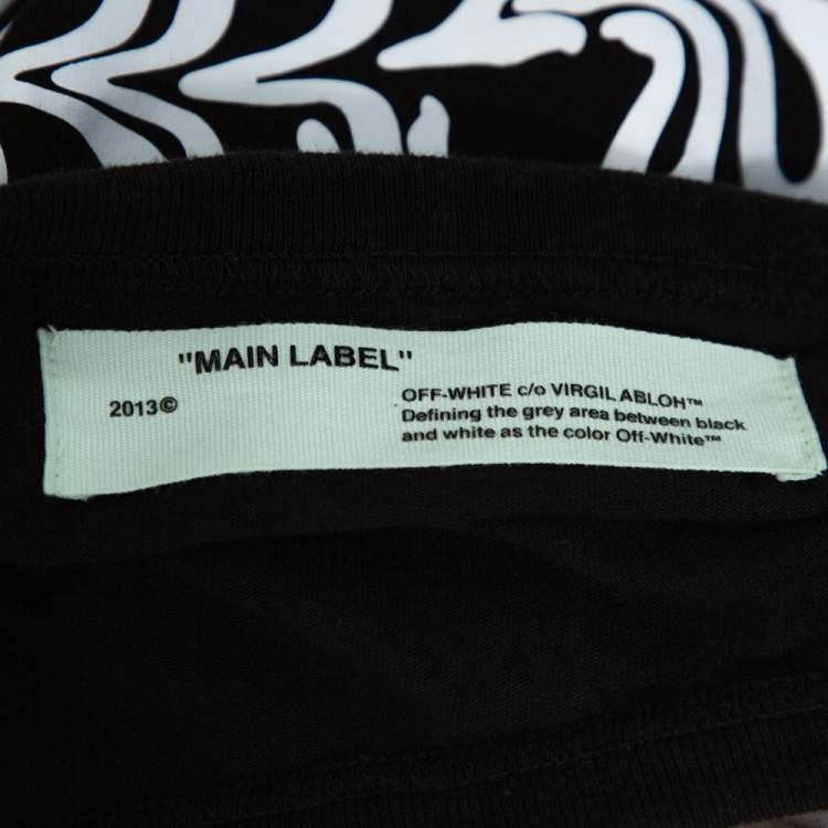 Pre Owned Off-White Black Eyes Print Cotton Crew Neck T-Shirt XXL