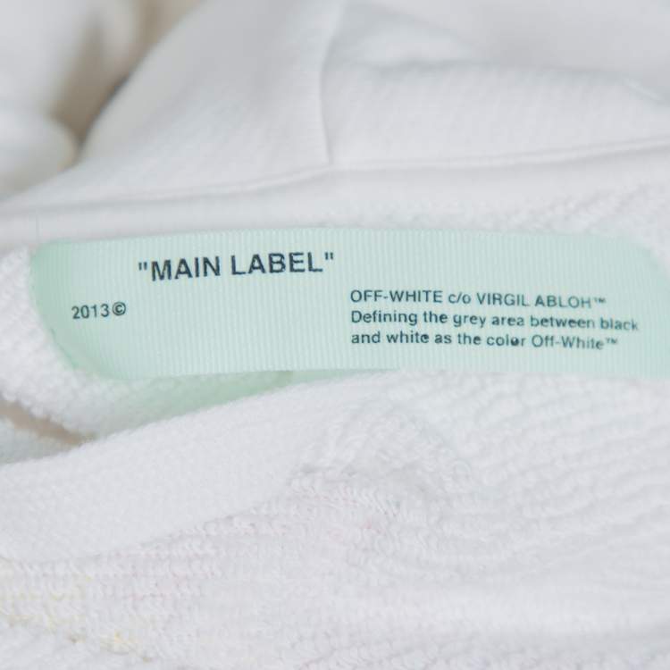 Pre Owned Off-White White Cotton Flamed Bart Double Sleeve Detail Hoodie XS