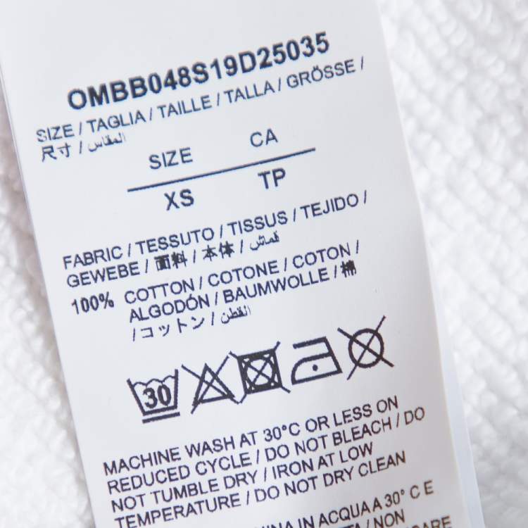 Pre Owned Off-White White Cotton Flamed Bart Double Sleeve Detail Hoodie XS