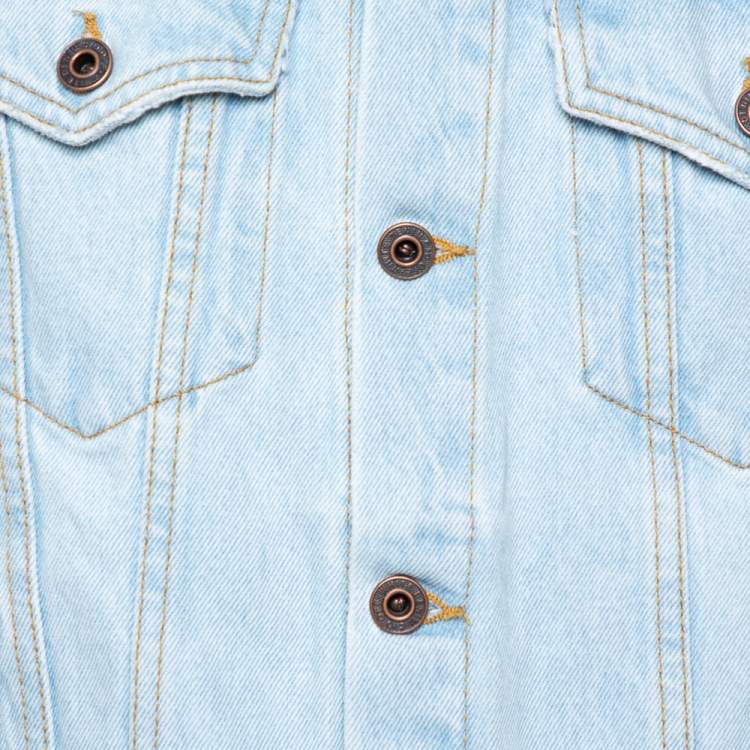 Pre Owned Off-White Light Blue Denim Toned Effect Layered Jacket L