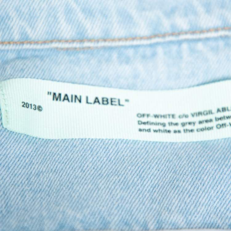 Pre Owned Off-White Light Blue Denim Toned Effect Layered Jacket L