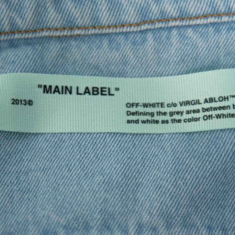 Pre Owned Off-White Light Blue Denim Toned Effect Layered Jacket L