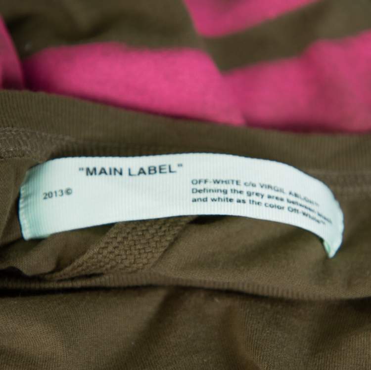 Pre Owned Off White Green Printed Cotton Oversized T Shirt XS