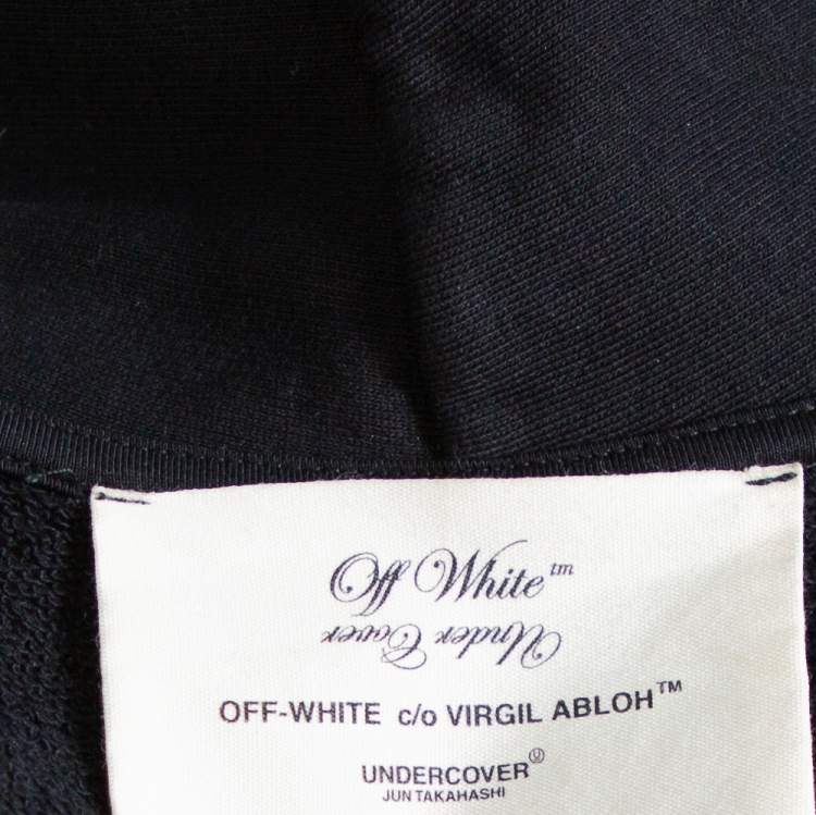Pre Owned Off-White X Undercover Black Logo Printed Cotton Hoodie M
