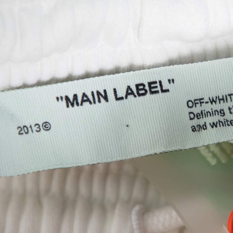 Pre Owned OFF-White  White Logo Printed Cotton Joggers S