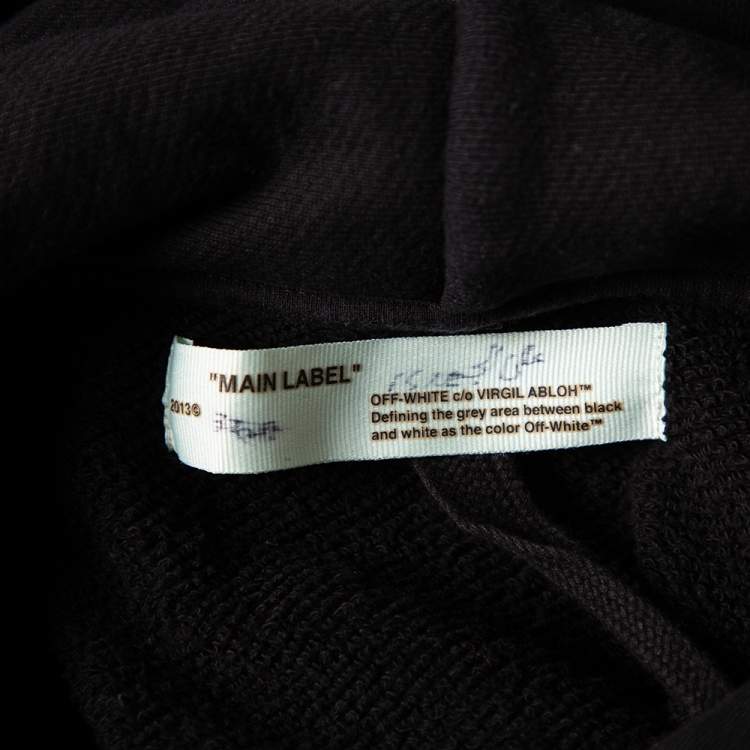 Pre Owned Off-White Black Cotton Ice Man Print Hoodie S