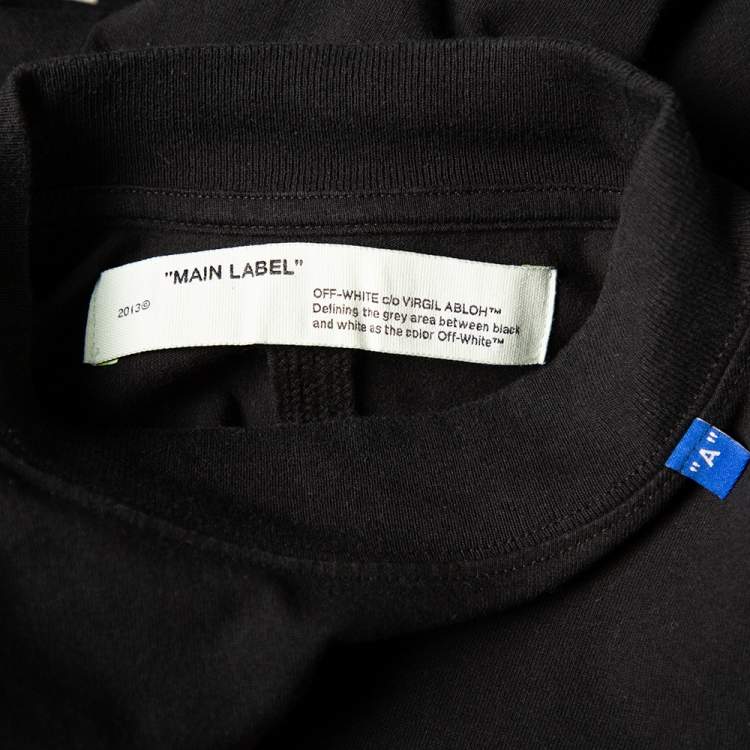 Pre Owned Off-White Black Cotton Diag Thermo Crewneck Sweatshirt S