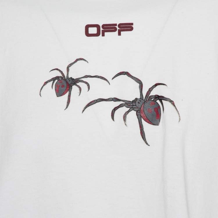 Pre Owned Off-White White Cotton Arachno Arrow Printed Crewneck Oversized T-Shirt XS