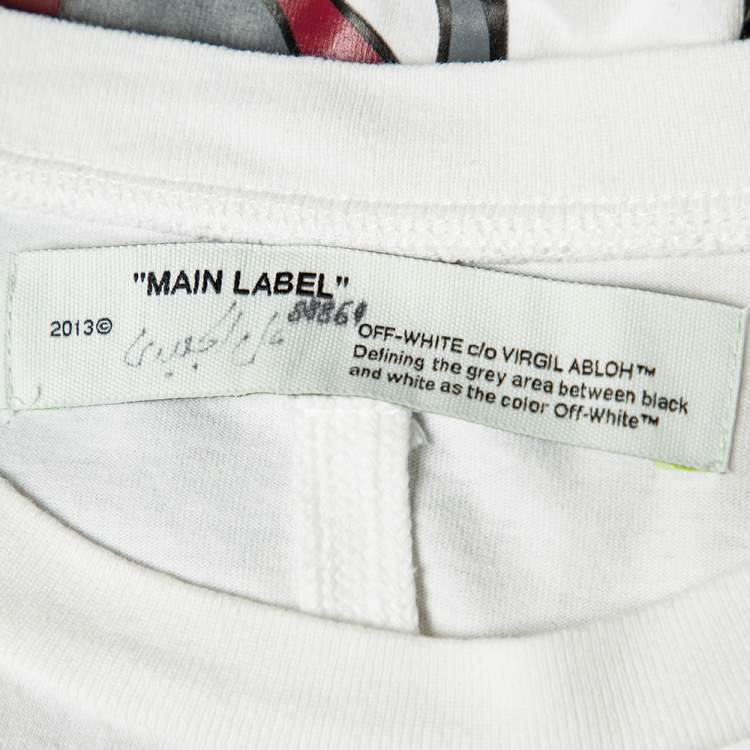 Pre Owned Off-White White Cotton Arachno Arrow Printed Crewneck Oversized T-Shirt XS