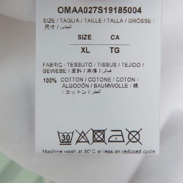 Pre Owned Off-White White Simpsons Bart Embroidered Cotton Crewneck T-Shirt XL