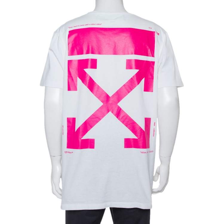 Pre Owned Off-White White Simpsons Bart Embroidered Cotton Crewneck T-Shirt XL