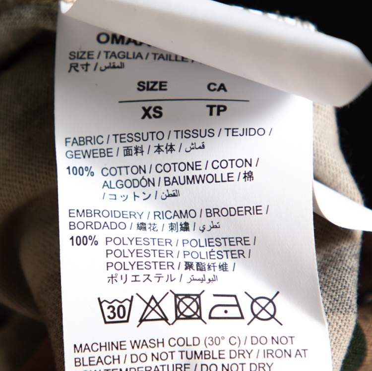 Pre Owned Off-White Camouflage Printed Cotton Logo Embroidered Crewneck T-Shirt XS