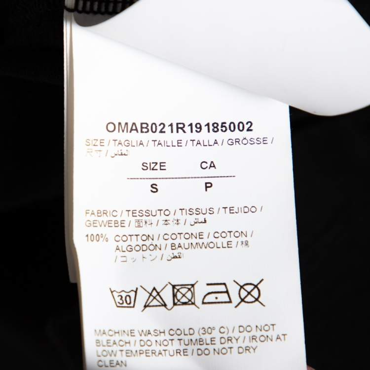 Pre Owned Off-White Black Cotton Impressionism Printed Long Sleeve Crewneck T-Shirt S