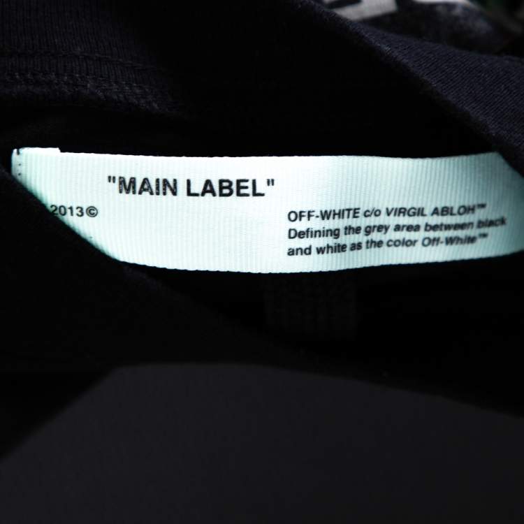 Pre Owned Off-White Black Cotton Impressionism Printed Long Sleeve Crewneck T-Shirt S