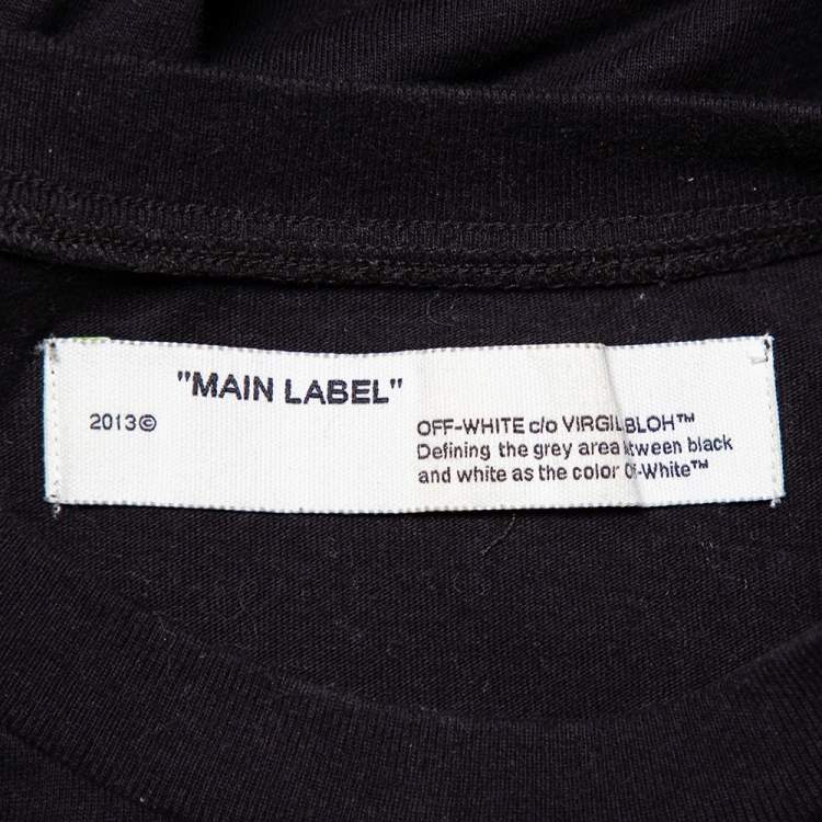 Pre Owned Off-White Black Cotton Universal Key Embroidered Crewneck Oversized T-Shirt S