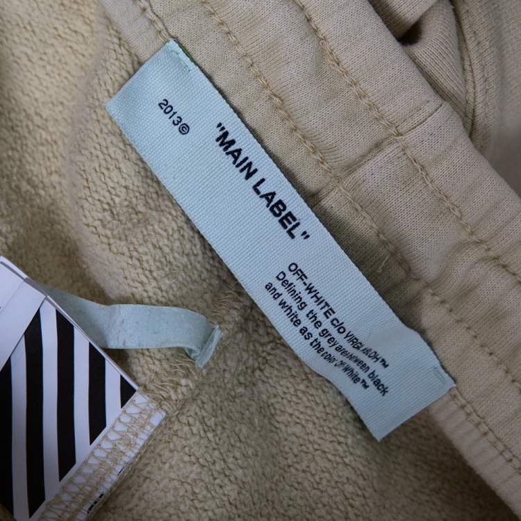 Pre Owned Off White Cream Cotton Universal Key Embroidered Bermuda Shorts S