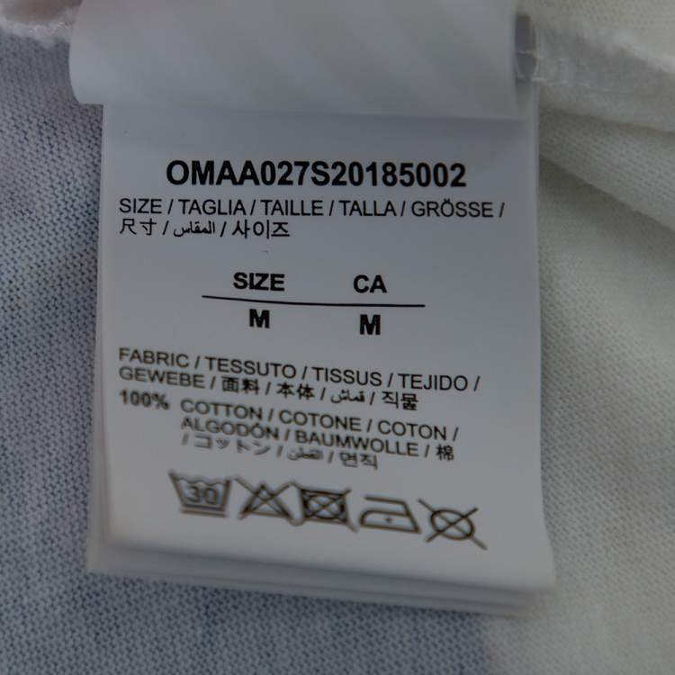 Pre Owned Off White Cotton Fence Oversized Crew Neck T-Shirt M