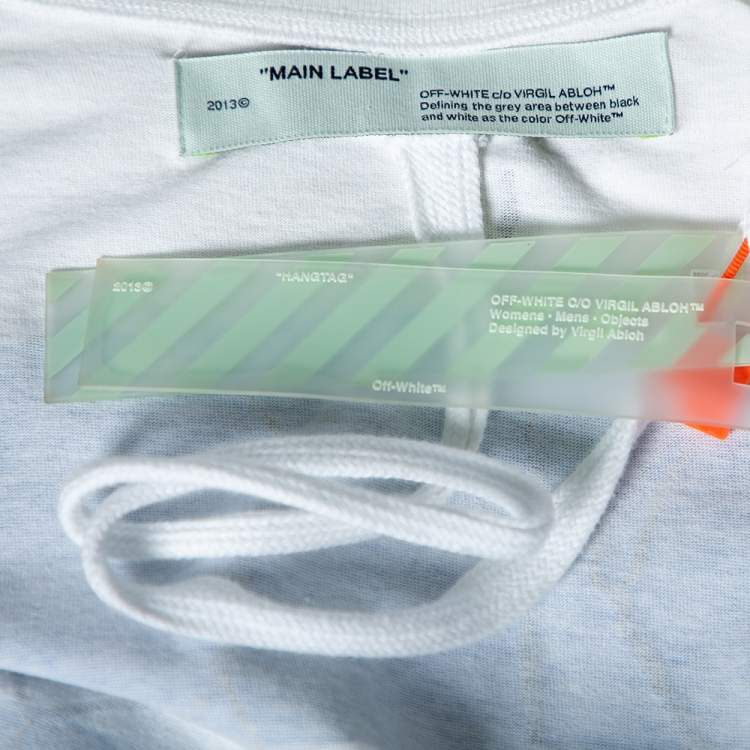 Pre Owned Off White Cotton Fence Oversized Crew Neck T-Shirt M