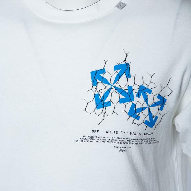 Pre Owned Off White Cotton Fence Oversized Crew Neck T-Shirt M