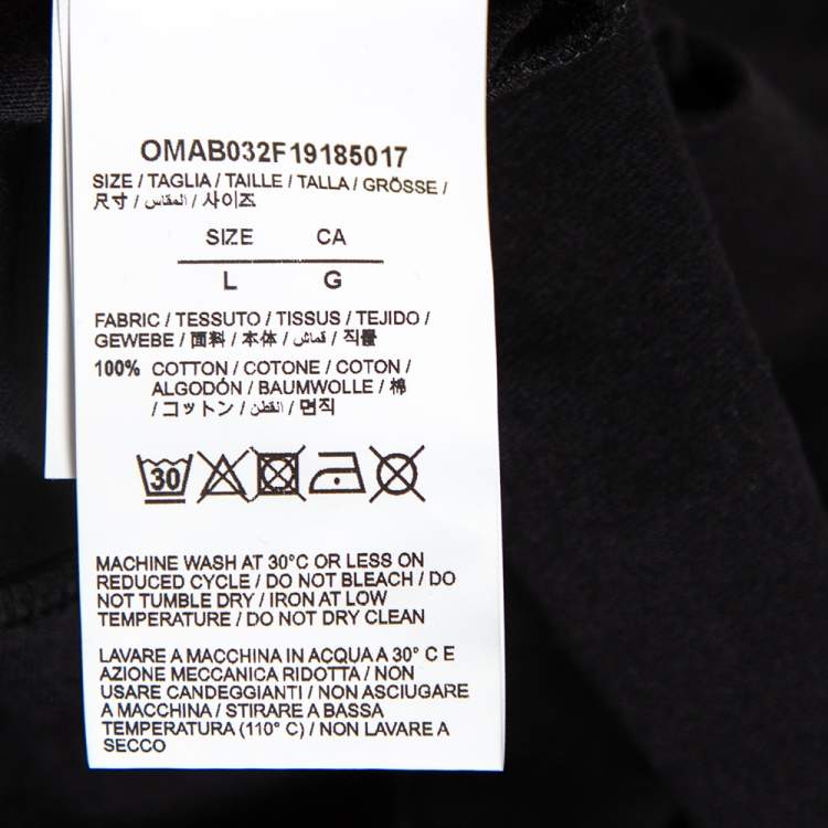 Pre Owned Off-White Black Knit Wizard & Cat Print Relaxed Fit Crewneck Sweatshirt L