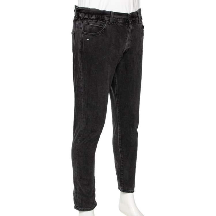 Pre Owned Off-White Charcoal Grey Denim Low Crotch Jeans M