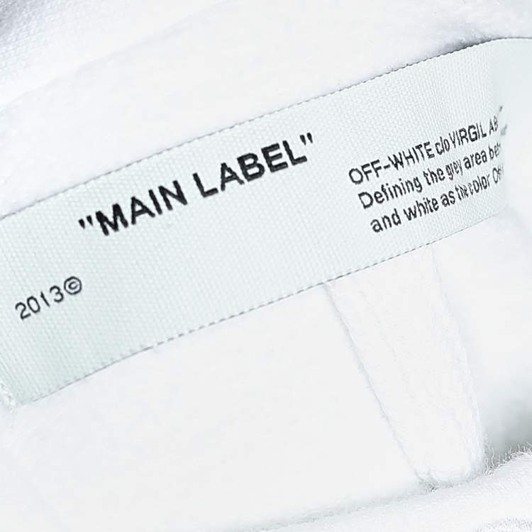 Pre Owned Off-White White Logo Print Cotton Long Sleeve Oversized Hoodie S