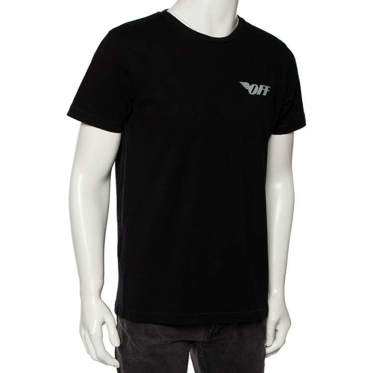 Men's luxury T-Shirt - Black Off-White T-Shirt with white print