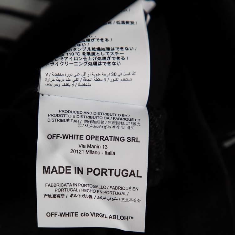 Pre Owned Off-White Black Logo Printed Cotton Short Sleeve T-Shirt S