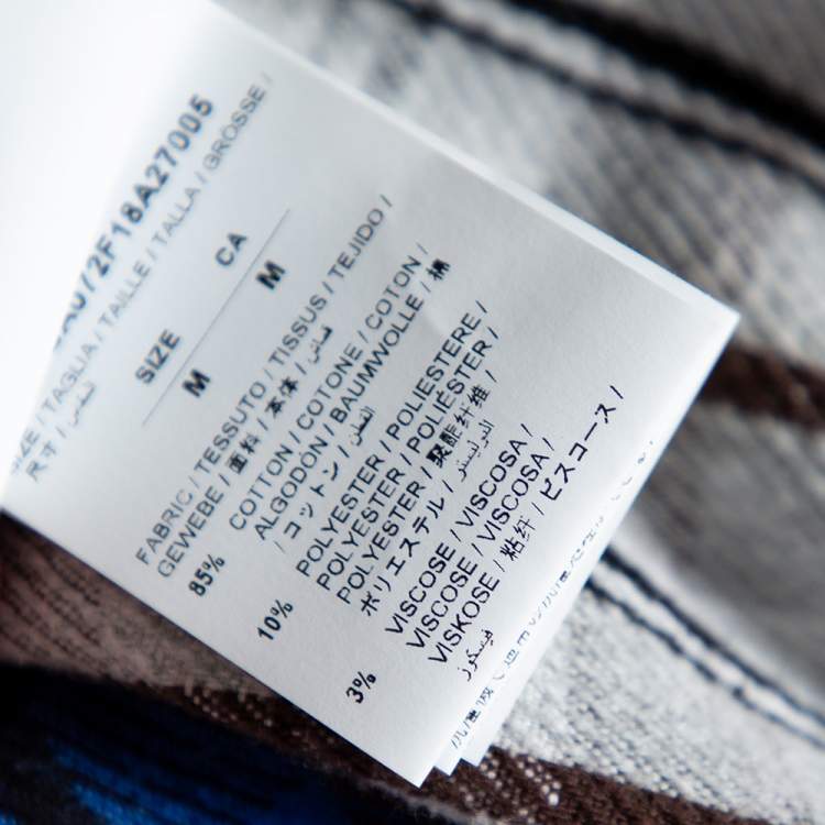 Pre Owned Off-White Blue Reconstructed Checked Cotton Oversized Shirt M