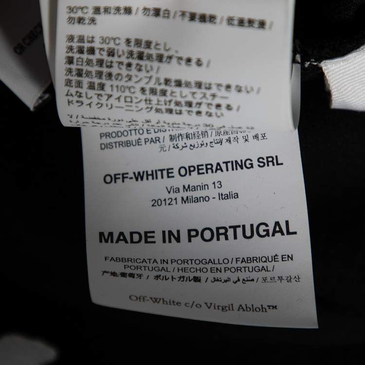 Pre Owned Off-White Black Cotton  Allover Logo Printed Oversized T-Shirt S