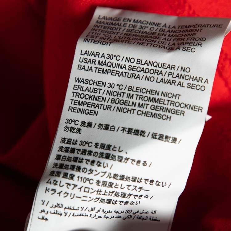 Pre Owned Off-White Red Logo Printed Cotton Oversized T-Shirt M 