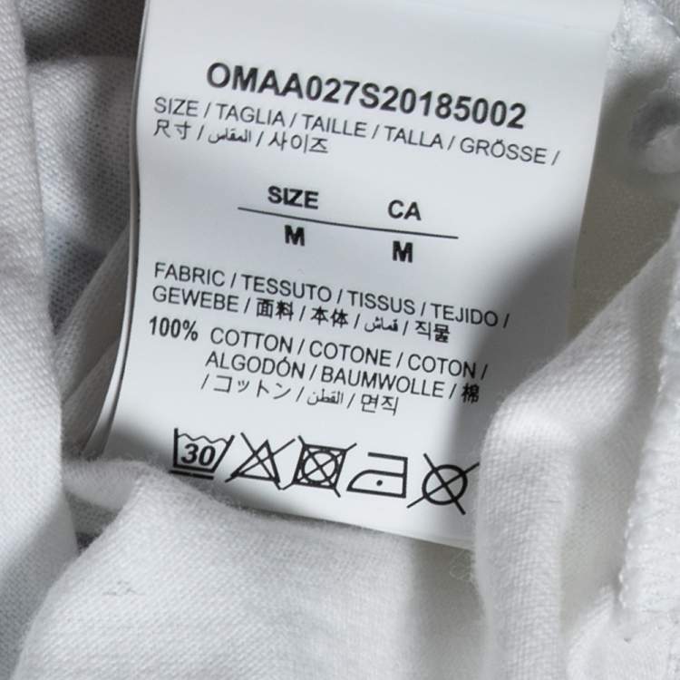 Pre Owned Off White Cotton Fence Oversized Crew Neck T-Shirt M