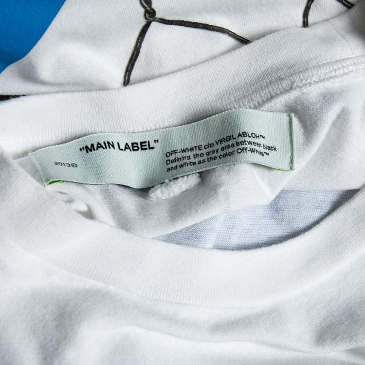 Pre Owned Off White Cotton Fence Oversized Crew Neck T-Shirt M