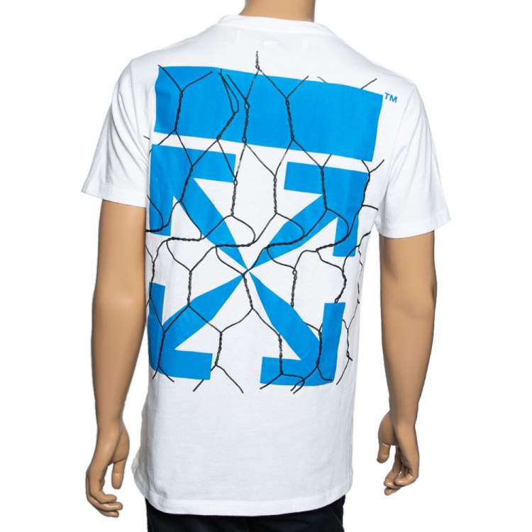 Pre Owned Off White Cotton Fence Oversized Crew Neck T-Shirt M