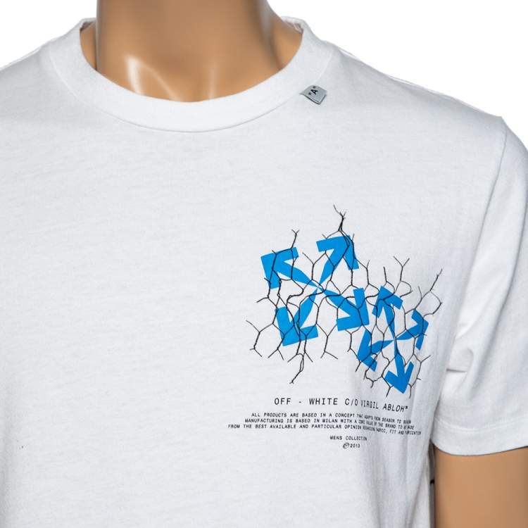 Pre Owned Off White Cotton Fence Oversized Crew Neck T-Shirt M