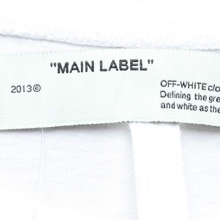 Pre Owned Off-White White Knit Taped Arrows Print T-Shirt M