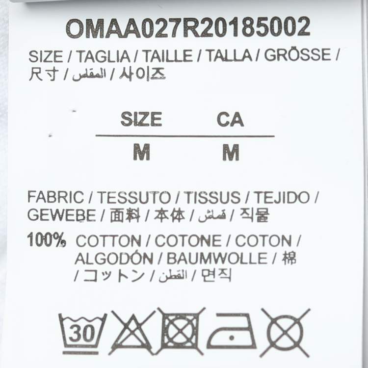 Pre Owned Off-White White Knit Taped Arrows Print T-Shirt M