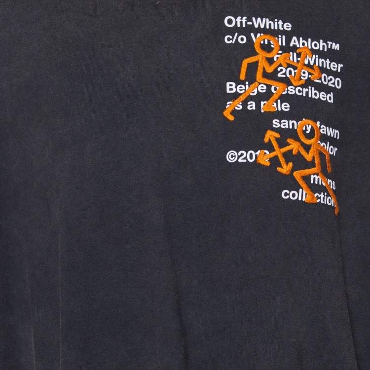 Pre Owned Off-White Grey Terry Knit Pictogram Incompiuto Sweatshirt L