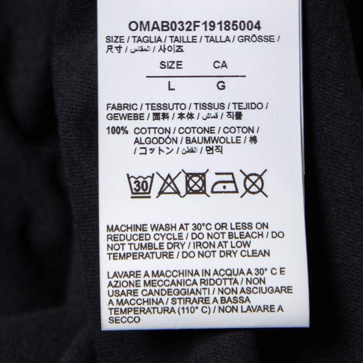 Pre Owned Off-White Grey Terry Knit Pictogram Incompiuto Sweatshirt L
