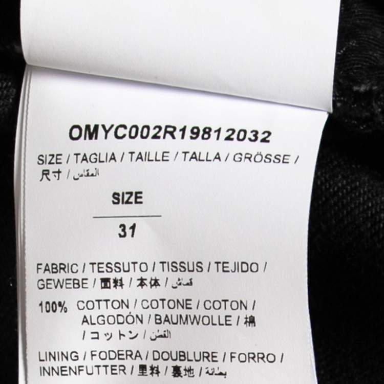 Pre Owned Off-White Black Denim Zipper & Drawstring Detail Bermuda Shorts M