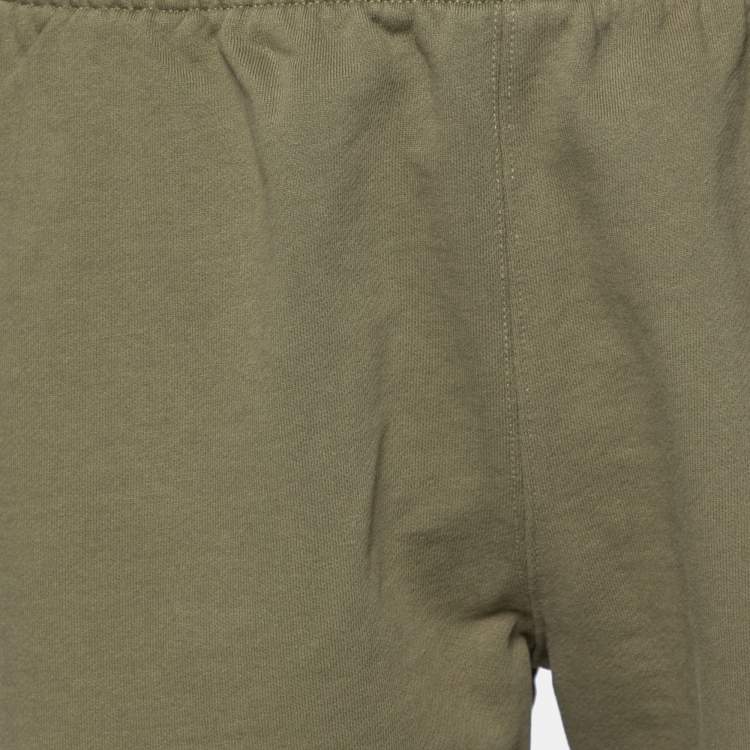 Pre Owned Off-White Khaki Cotton Logo Appliqued Shorts M 