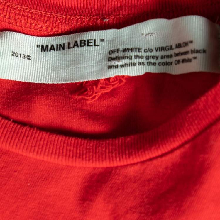 Pre Owned Off-White Red Mona Lisa Printed Cotton Short Sleeve T-Shirt M