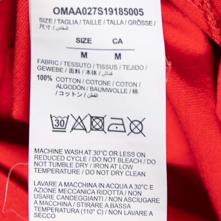 Pre Owned Off-White Red Mona Lisa Printed Cotton Short Sleeve T-Shirt M