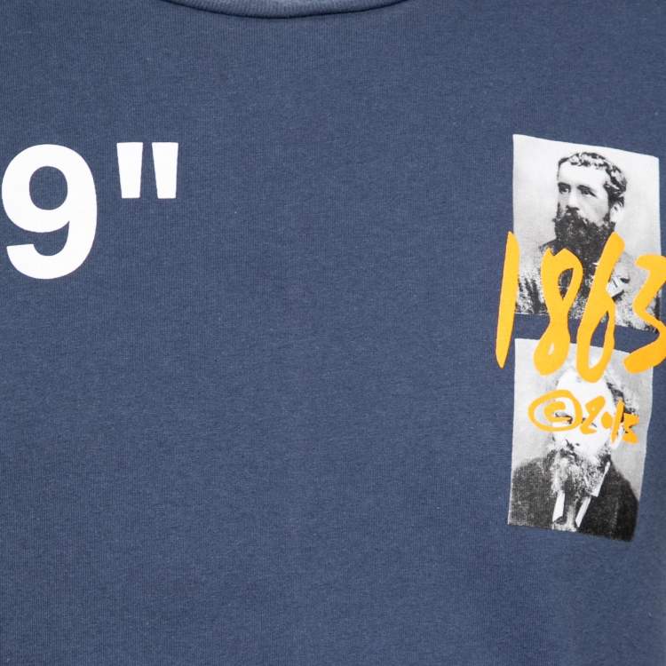 Pre Owned Off-White Blue 1863 Impressionism Print Cotton Short Sleeve T-Shirt M 