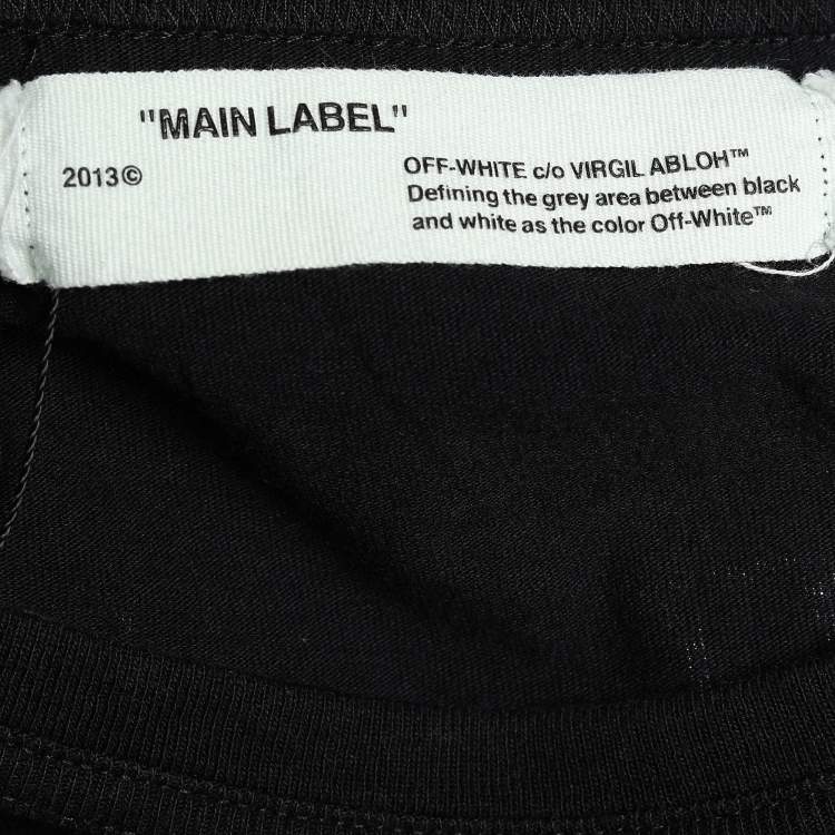 Pre Owned Off-White Black Jersey Mirror Mirror Ferns Embroidered T-shirt M